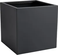 VIVANNO Pflanzkübel Fiberglas BLOCK Würfel, Anthrazit matt - 45x45x45 cm