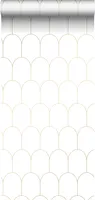 ESTAhome tapeta Art Decó vzor bílá a zlatá - 139139 - 0,53 x 10,05 m