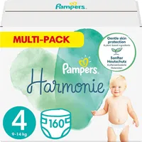 Pampers Baby Windeln Größe 4 (9-14 kg) Harmonie, MONATSBOX, Sanfter Hautschutz Und Pflanzenbasierte Inhaltsstoffe, 160 Stück