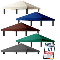 freigarten.de Ersatzdach für Pavillon 3x3 Meter Wasserdicht Material: Panama PCV Soft 370g/m² extra stark Modell 2 (Beige)