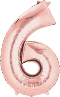 amscan® 9906281 Folienballon XXL Zahl 6 - rose gold