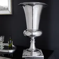riess-ambiente Design Vase GOAL 75cm silber Pflanzen Pokal Aluminium Blumenvase Dekoration