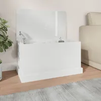 Möbel Truhe Hochglanz-Weiß 70x40x38 cm Holzwerkstoff - Sitztruhen 816506