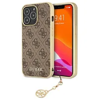 Guess Hardcase Cover braun 4G Charms Collection für iPhone 14 PRO MAX 6,7"
