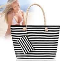 Mofut Strandtasche Große Strandtasche Shopper mit Reißverschluss Wasserdicht Badetasche (2-tlg), Damen Strandtasche XL Familie Beach Tote Bag, inkl. kleinem Beutel