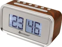 Soundmaster UR105BR Retro-PLL UKW Uhrenradio mit Festsenderspeicher braun