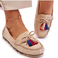 Wildlederloafer mit Schleife und Fransen Beige Dorine 39