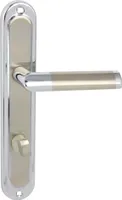 DOMINO Türgriff 78 Drückergarnitur WC - Badezimmer Set | Links & Rechts Türbeschlag für WC/Badezimmertüren | L-Form | Türbeschläge aus Aluminium |Silber Türdrückergarnitur| JARO ECO M6/M9
