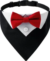 Hundehalstuch, Halstuch Hund, Hund Hochzeit Party Hundehalstuch, Hunde-Smoking-Bandana für Hochzeit Geburtstag Kostüme,(rot-L)