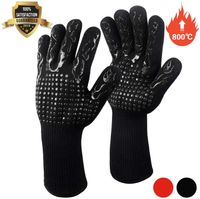 HelpCuisine® Premium Qualität 1 Paar hitzeschutz Handschuhe aus Silikon und Baumwolle grillhandschuhe backofenhandschuhe Topfhandschuhe mit rutschfeste oberfläche hitzebeständig bis 230 °C 