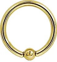 Karisma Edlestahl Gold BCR Ring Intimpiercing Septum Lippe Klemmkugel Stärke 1,2mm - 6.0 Millimeter