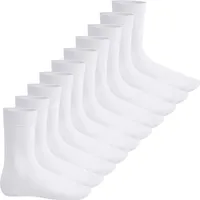 Footstar EVERYDAY! Herren & Damen Baumwollsocken (10 Paar) Klassische Socken mit Baumwolle - Weiß 39-42