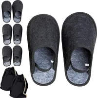 ONVAYA® Handwerkerpantoffel mit Gummiband im Beutel | 4 Stück L-XL | ABS-Sohle | Museumpantoffel | Überschuh | Gästepantoffel | Schlosspantoffel | Schutzschuh | Filzüberschuhe