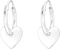 Herz Creolen Ohrringe 925 Sterling Silber