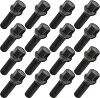 16x Radschraube M14x1.5 , Gewindelänge: 35mm, Kugelbund, SW17, Schwarz