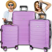 OMNA | 3-in-1 Reisekoffer-Set - 94L + 63L + 40L - Violett - Leicht und Robust - Modernes Design