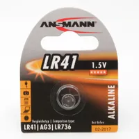 ANSMANN Alkaline Batterie LR41 (1,5V) AG3, LR736 für Taschenrechner,  Klingel usw