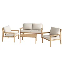 Gartenlounge-Set mit Einzelsofas Tisch und Kissen Gartenmöbel Set für 4-5 Personen Balkon Möbel Set Outdoor Sofa-Set