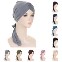 Muslim Kopftuch, Damen Stirnband Bandana Kopftücher, Einfarbiges Turban Grau