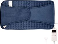 Elektrisches Heizkissen 30 x 126cm, Waschbarer Heizgürtel Wärmegürtel mit abschaltautomatik und 6 Temperaturstufen, 4 Timing Wärmekissen Lendenwärmer für Rücken Nacken Schulter -Blau