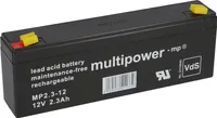 Multipower Blei-Akku MP2,3-12 Pb 12V 2,3Ah VdS G107033, Faston 4,8
