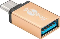 USB-C™/USB A OTG Super Speed Adapter für den Anschluss von Ladekabeln 3.0, gold, Gold