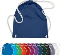 Baumwoll Turnbeutel 37x46 Sportbeutel Zuziehbeutel Gym Sack Schuhbeutel Rucksack, in Farbe: Navy