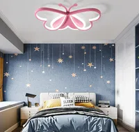 90W LED stropní svítidlo se stmívatelným stropním světlem ve tvaru motýla pro dětský pokoj růžové barvy