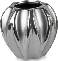Formano 1 Stück Vase 13x13cm  Matt Silber aus Keramik - Dekoration für ein schönes Zuhause