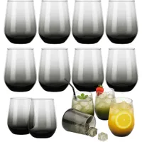 Trinkgläser 8er Gläser Set Wassergläser Wasserglas Trinkglas Smoke Farbig 450ml