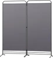 Angel Living Paravent 2 Teilig 162 x 180 cm Stoff Raumteiler Trennwand Balkon Sichtschutz Stellwand Faltbar Grau