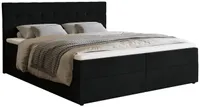 BroMARKT Boxspringbett DETROIT mit 2 Bettkasten, Bonell-Matratze, Polsterbett, Bett (Schwarz, Kronos 7, 180 x 200 cm)