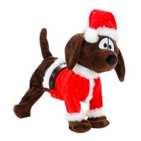 Weihnachtsfigur Hund, Plüschhund mit Weihnachtsmütze singt und tanzt, Song: "That´s Now My Name" von Ting Tings