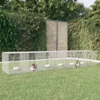 vidaXL Klec pro králíky 6 panelů 327x79x54 cm Pozinkované železo