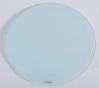 HOOZ Glasplatte für Kaminofen und Tischplatte in Ø30cm ESG Sicherheitsglas weiß