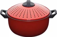 KitchenCraft: Welt der Aromen - Großer Nudelkocher mit Deckelsieb, rot, 4 Liter