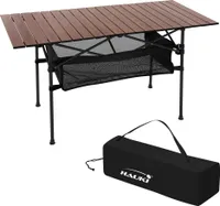 Hauki Campingtisch faltbar, 118x55x64,5 cm, Braun, Klapptisch aus Aluminium