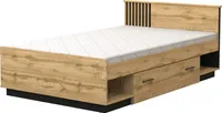 Bett 120X200 Cm Lamelo La20 Betgestelle Bettrahmen Mit Lattenrost Und Schublade (Ohne Matratze) Wotan Eiche/Schwarz