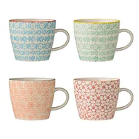Bloomingville Carla Becher Rot 300 ml Steingut 4er Set