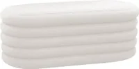 SalesFever Bouclé Polsterhocker/Bettbank | abnehmbares Element | mit Stauraumfunktion | B 108 x T 45 x H 42 cm | weiß