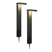 2er Set | Rica Square Solar | Pollerleuchte | Schwarz
