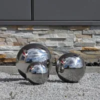 CLGarden 3er Set Kugeln aus Edelstahl 3 Edelstahlkugeln 15cm 20cm und 25cm V2A Stahl für Garten Deko Gartenkugeln