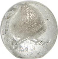 J-line – Briefbeschwerer aus Blasenglas, silberfarben, mittelgroß – 10,5 x 10,5 x 10,5 cm