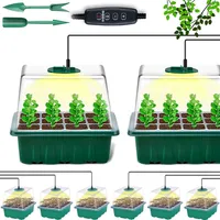 Zimmergewächshaus Anzuchtkasten Mit Vollspektrum Sonnenlicht Pflanzenlampe, 6 Stück Mini Gewächshaus Mit Licht, Klein Growbox Anzuchtschale Anzuchtset