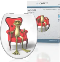 SCHÜTTE WC Sitz FROG KING, Duroplast Toilettendeckel mit Absenkautomatik Motiv, Klobrille, Klodeckel, Toilettensitz
