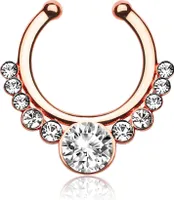 Nasenpiercing Nasenring Fake Piercing Septum Helix Kugeln Zirkonia Kristalle Strass rose