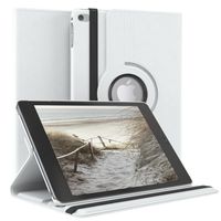 EAZY CASE Tablet Hülle kompatibel mit Apple iPad Mini 5 (2019) Hülle, 360° drehbar, Tablet Cover, Tablet Tasche, Premium Schutzhülle aus Kunstleder in Weiß