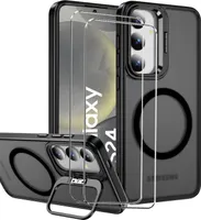 zestaw ochronny 2w1 dla Samsung Galaxy S24 składa się z 2x szklanej osłony ekranu 9H i 1x silikonowego etui - pokrowiec w kolorze czarnym