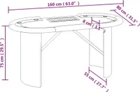 vidaXL Pokerový stůl skládací pro 10 hráčů se zásobníkem na žetony zelený 160x80x75 cm