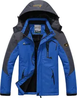Outdoor Warme Winterjacken Parka Wintermantel Mit Abnehmbare Kapuze Mit Reißverschluss Herren Jacken Blau, Größe 3XL